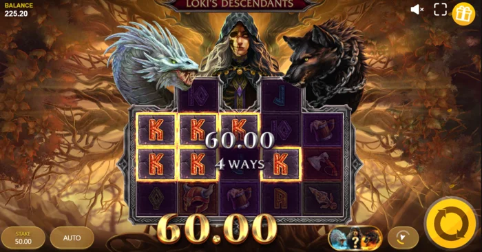 Loki's Descendants – Monster Spins režīms aktīvā fāzē
